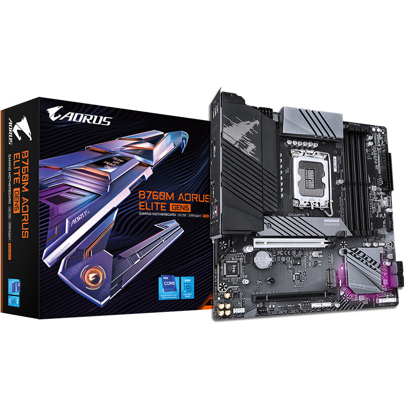 技嘉（GIGABYTE）B760M AORUS ELITE GEN5主板支持CPU14700KF/14600KF Intel B760 LGA 1700