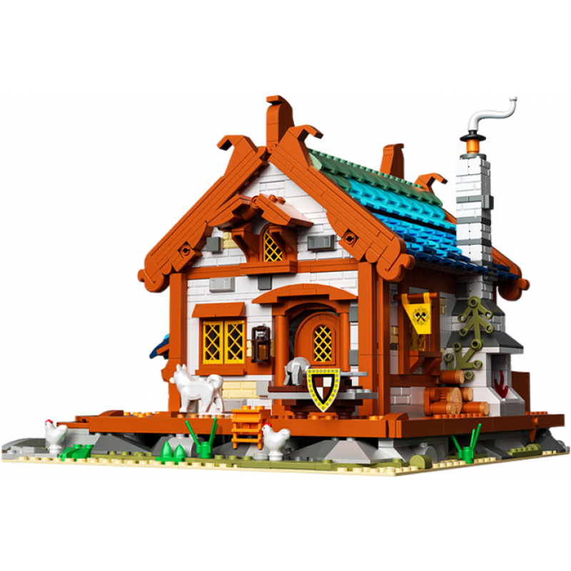 哲高中世紀驛站城市酒館城市街景拼裝玩具模型積木禮物 613008-中世紀鐵匠鋪