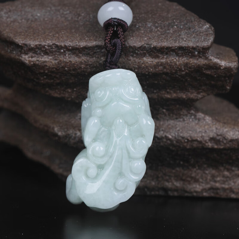 祥禎福珠寶（XIANGZHENFU JEWELRY）祥禎福緬甸珠寶玉石貔貅吊墜翡翠項鏈A貨掛件男女款瑞獸玉墜 一物一證，擇優(yōu)發(fā)貨