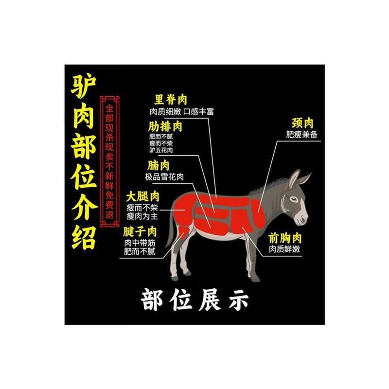新鲜驴肉现杀新鲜生鲜驴肉正宗农家散养真空冷链河 顺丰发货：5斤精修腩肉