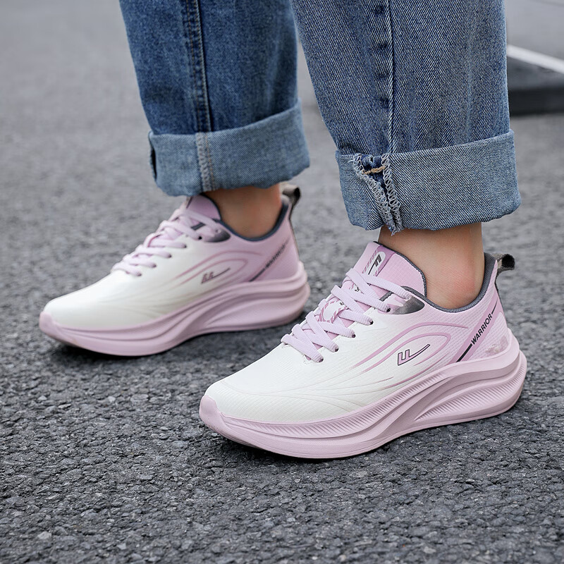 回力情侣运动鞋女减震跑步鞋百搭透气休闲鞋 WXY(ZA)-4790 白粉 37