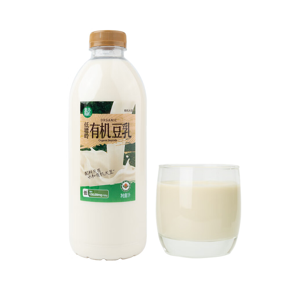 盒马浓醇豆浆低糖甜豆浆低嘌呤豆乳1L学生早餐营养香浓豆奶大瓶家庭装 有机低嘌呤豆乳1L*1瓶