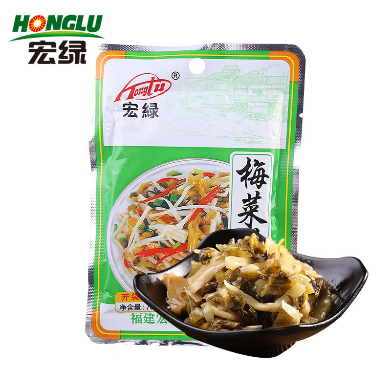 宏綠（HONGLU）梅菜筍絲70g整箱福建特產筍絲雪菜早餐配粥醬腌菜咸菜即食 梅菜筍絲70g*30包裝