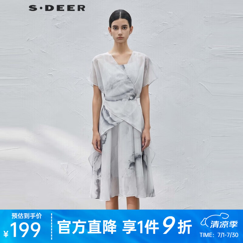 S.DEERʥϰŮװVˮīȾȹS232Z12TH ǳ/57 M/165