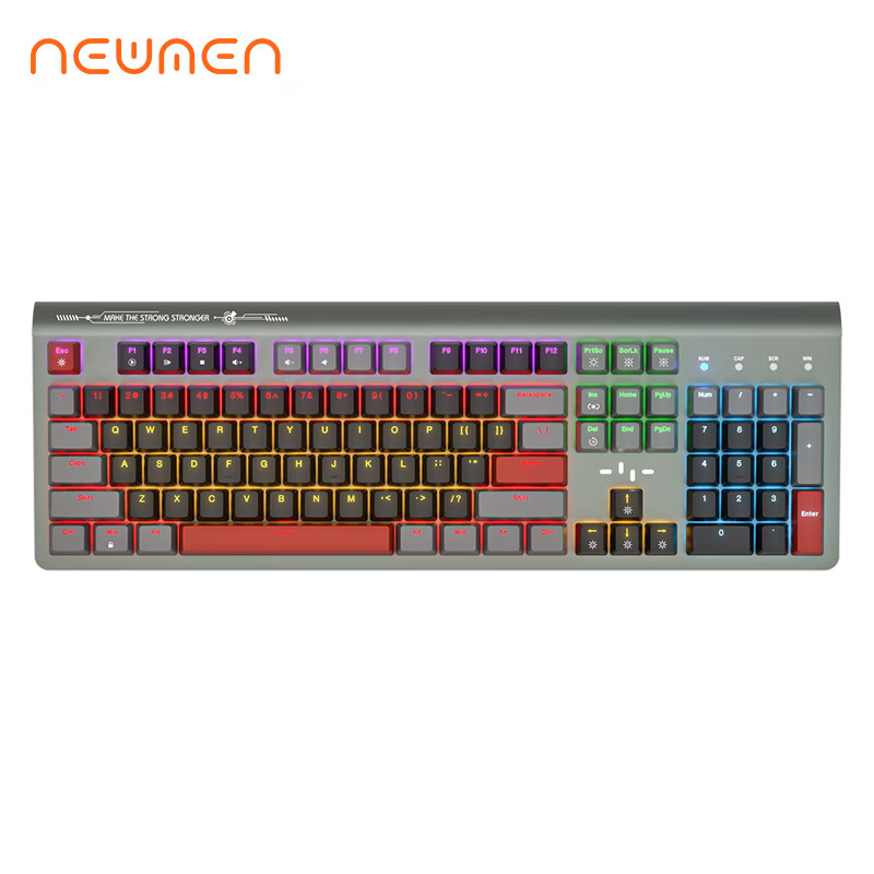 新贵（Newmen） 机械键盘GM391游戏键盘 双色注塑键帽混光RGB灯光全键无冲 GM391PRO黑灰色