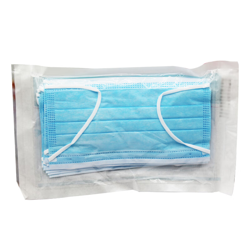 口罩一次性医疗口罩医用口罩蓝色/白色医用口罩10支/包 医用外科口罩1