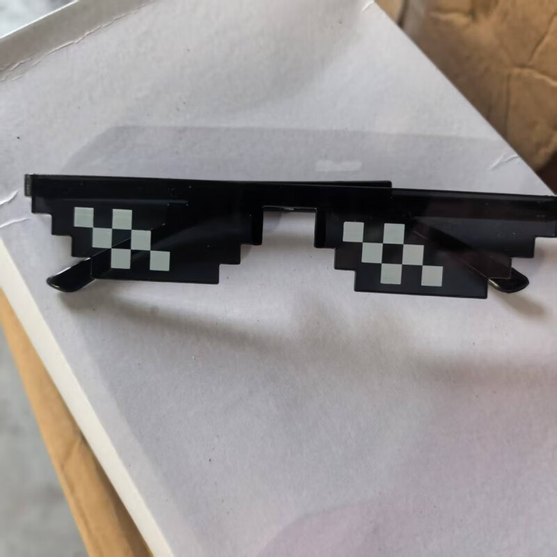 新款眼镜 二次元太阳镜 我的世界个性像素墨镜 小马赛克双