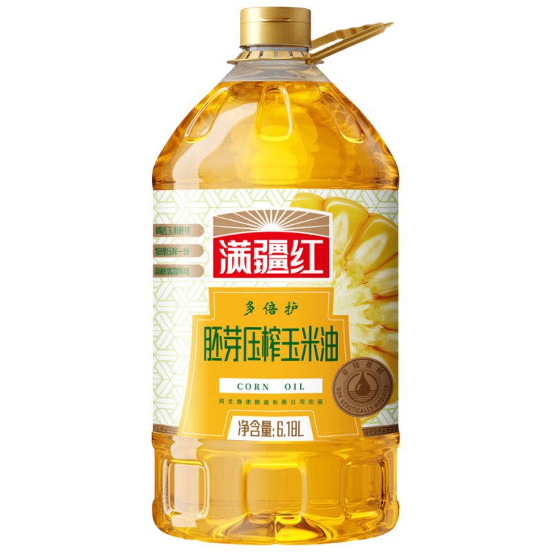 满疆红 食用油 非转基因 胚芽压榨玉米油6.18L