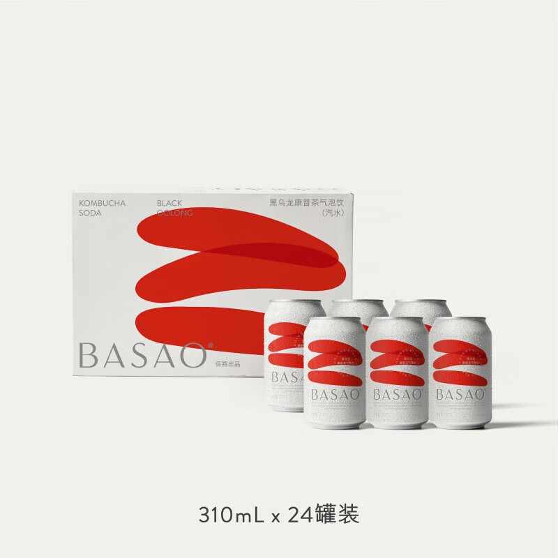 LZJV佰朔黑烏龍康普茶氣泡飲 310ml*24罐 碳酸飲料氣泡水 黑烏龍康普 l*24罐
