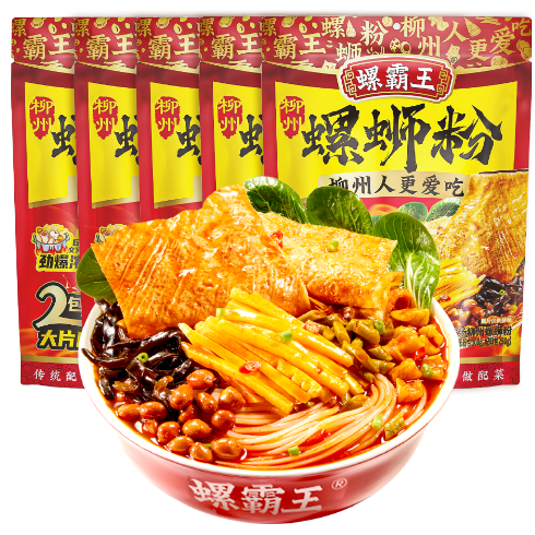 螺霸王 勁爆濃湯螺螄粉 廣西柳州特產(chǎn) 方便米粉 水煮速食 勁爆濃湯350g×5袋+腐竹*2