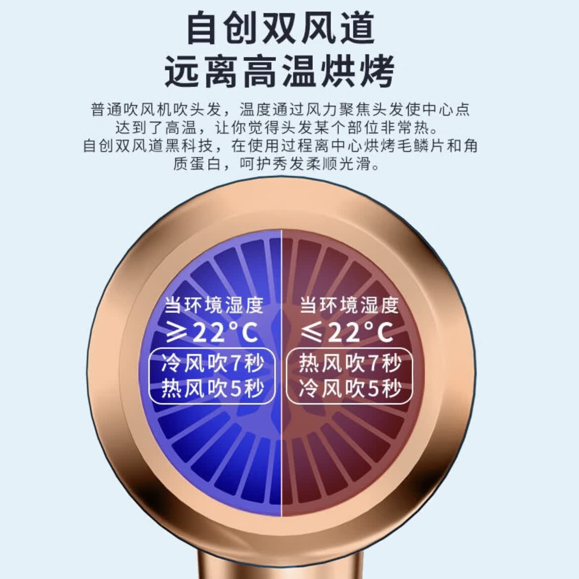 米智能通用吹风机家用静音负离子大功率不伤发3000高速风筒大风力 【国灰银】旗舰版3000蓝光负离子