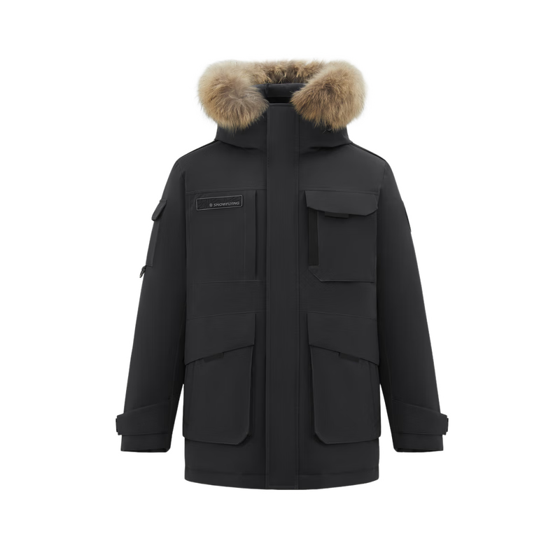 雪中飞2025新款男士冬季中长款羽绒服保暖简约商务休闲款抗风耐穿御寒 黑色|8056 XL /180/100A