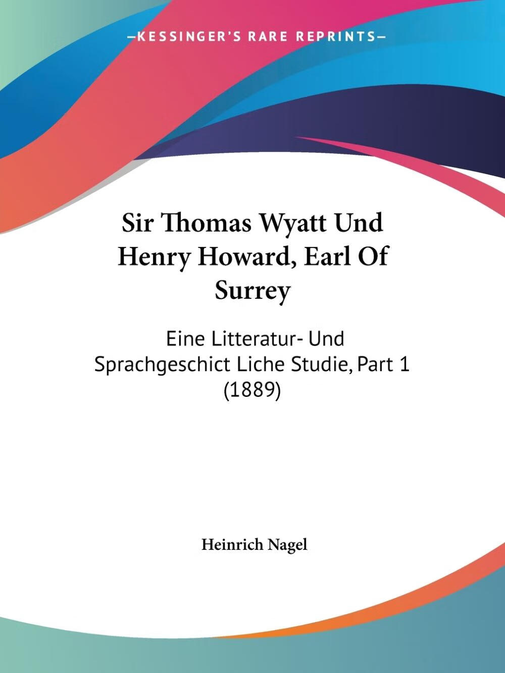 预售 按需印刷 sir thomas wyatt und henry howard, earl of surrey