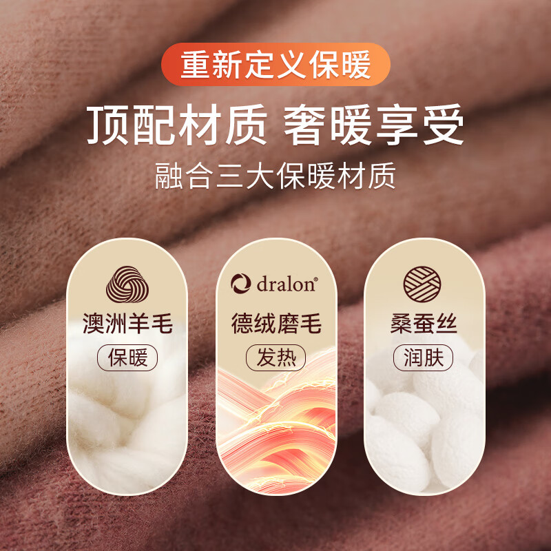 美·雅·挺德绒保暖背心女加绒加厚免穿文胸自带胸垫无痕大码200斤保暖内衣 豆沙粉 M (80-100斤)