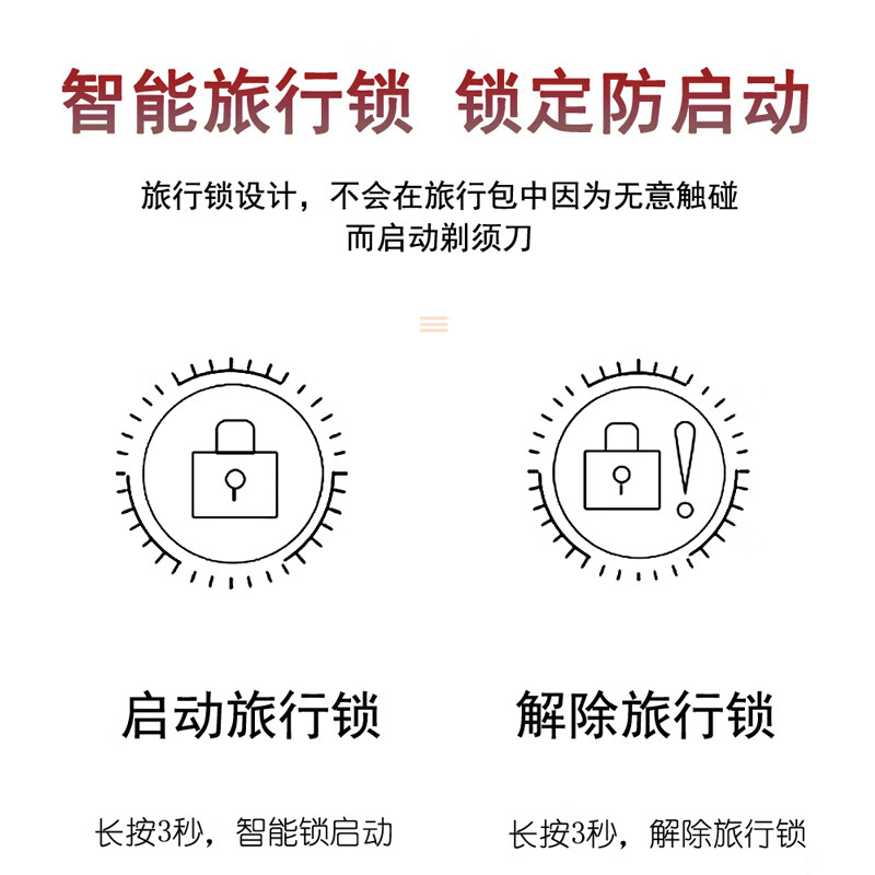 由魅电动剃须刀迷你刮胡刀浮动双刀头贴面矫正家庭可用60天长续航双环刀网防夹须1小时快充男士礼物 靛青色