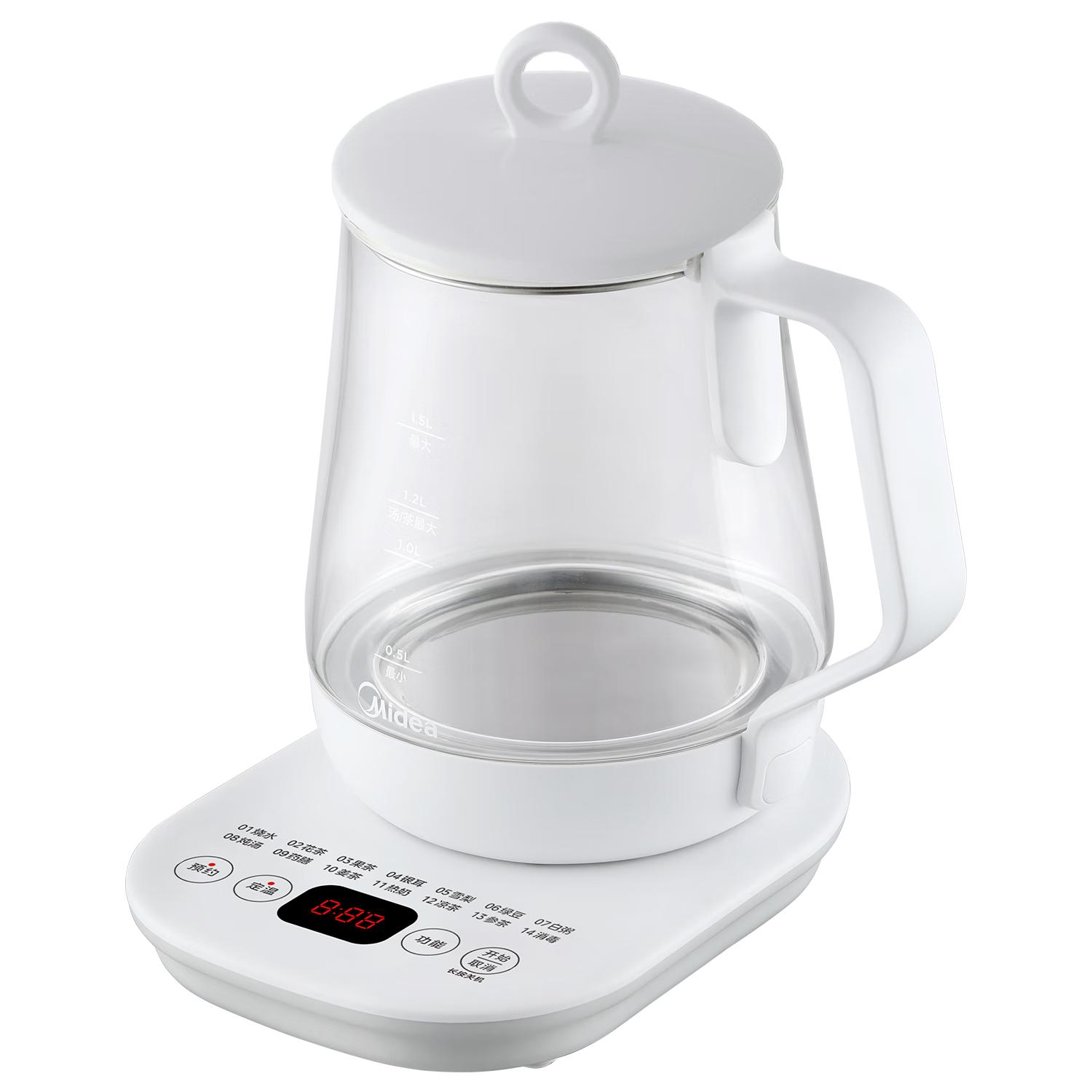 美的（Midea）养生壶大容量 煮茶器智能预约1.5L烧水壶 恒温煮茶壶 办公室电水壶 花茶壶 【店铺力荐】14大养生功能12Q 1.5L