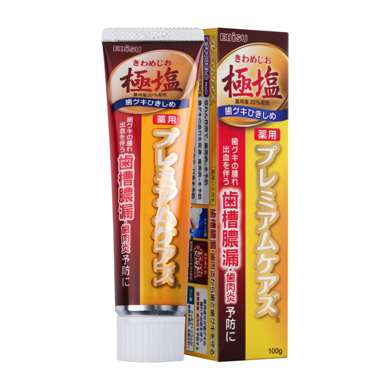 惠百施日本极盐牙膏下火养龈清新口气 牙龈护理牙周清洁柚子味1支装100g