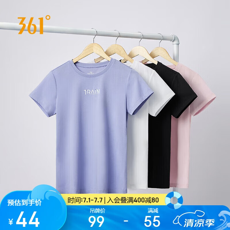 361°短袖t恤女春夏季速干衣圆领印花透气宽松运动休闲服 662424115-6