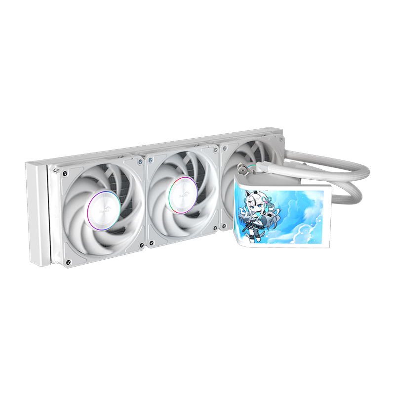 先馬（SAMA）ZW360D Ultra 鋒幻 白色 曲面屏水冷CPU散熱器 360°旋轉(zhuǎn)水冷頭/6.8英寸2K屏/裸眼3D/LGA1851/AM5