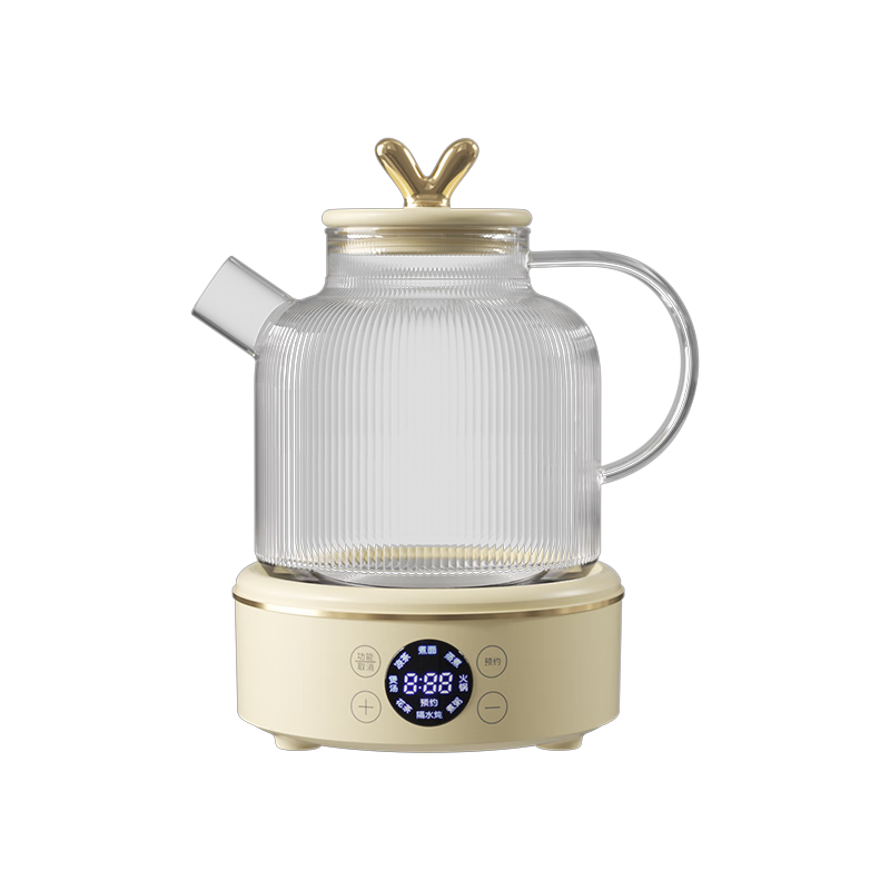 航方全玻璃养生壶煮茶器分体式迷你烧水壶母婴级恒温壶办公室家用煮茶壶 【1000W升级】壶Q+电陶炉底座 1.6L