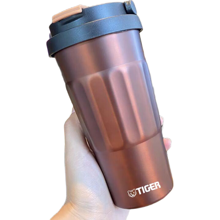 虎牌香港直郵咖啡杯女士便攜保溫杯高顏值簡約水杯辦公室男 雅咖啡杯 褐色 500ml送杯刷