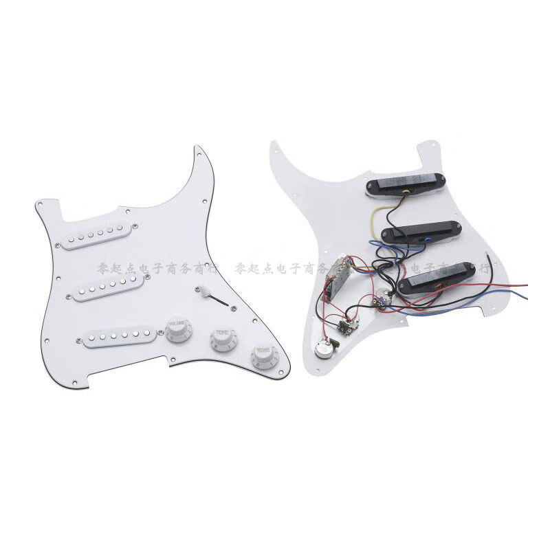 天鵝(SWAN)天鵝ST SQ單單面板拾音器套裝SSS三單電吉他護板線(xiàn)路帶拾音器旋鈕 白色三單面板套裝