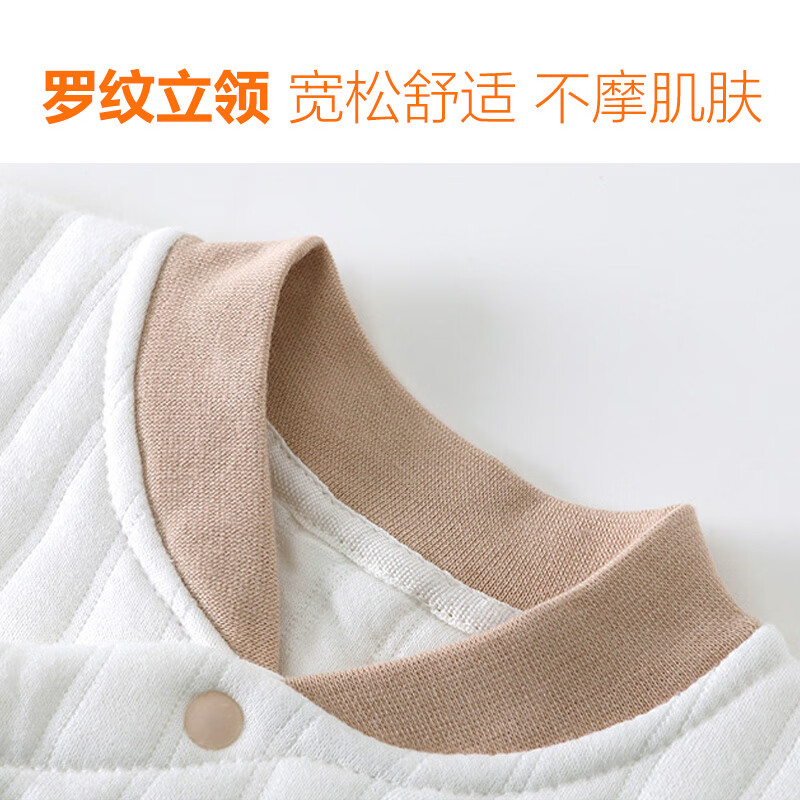 安贝九彩鸟新生婴幼儿秋冬保暖分体套装男女宝宝偏襟和尚服三层夹棉无骨高腰 绿色【保暖套装】 73 cm 【6-9个月】