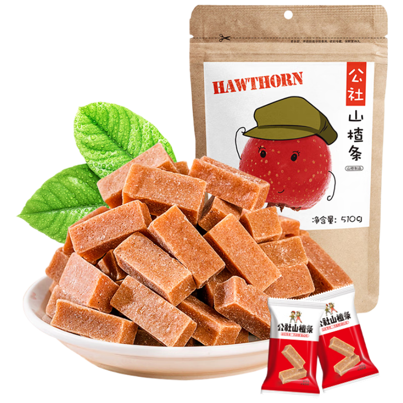 沂蒙公社0添加剂山楂条蜜饯零食510g（内置独立小包装）休闲零食果干制品