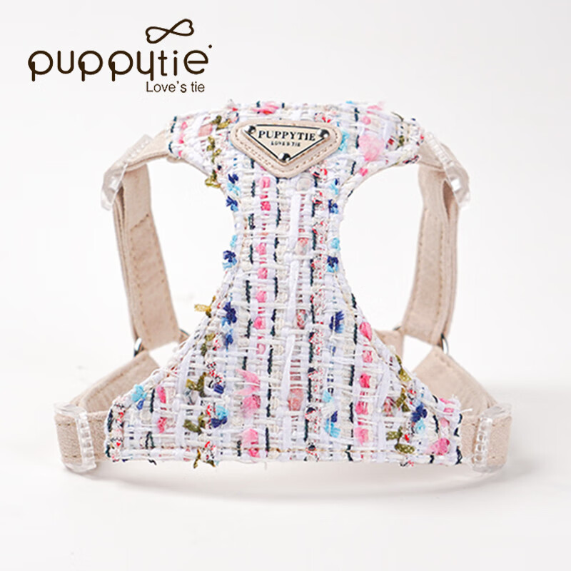 puppytie狗狗牽引繩小型犬遛狗繩幼犬狗繩子網紅背心式泰迪博美寵物胸背帶 冬季戀歌-胸背(不含牽引繩) XXS碼-建議1-6斤