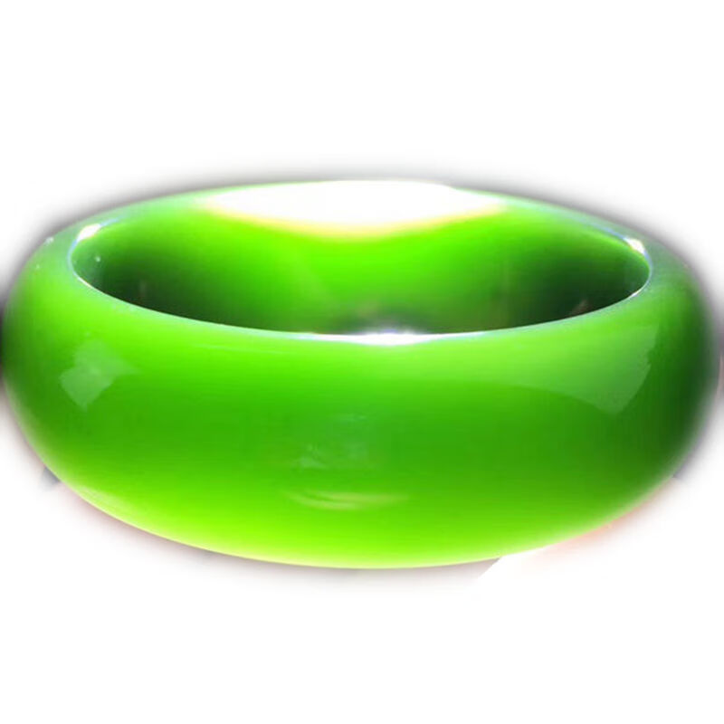 DL 1998保价DL品质新疆和田碧玉手镯女款菠菜绿手镯轮胎宽版大号妈妈玉镯 圈口58mm+证书礼盒+顺丰航空