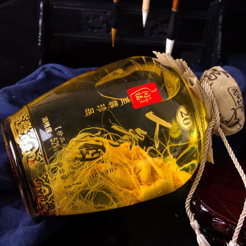 同福皖贡宣五斤玻璃坛礼盒装人参酒枸杞酒52度2500毫升人参枸杞酒顺丰包邮 52度 2500mL 1坛 五斤人参枸杞酒【礼盒装】