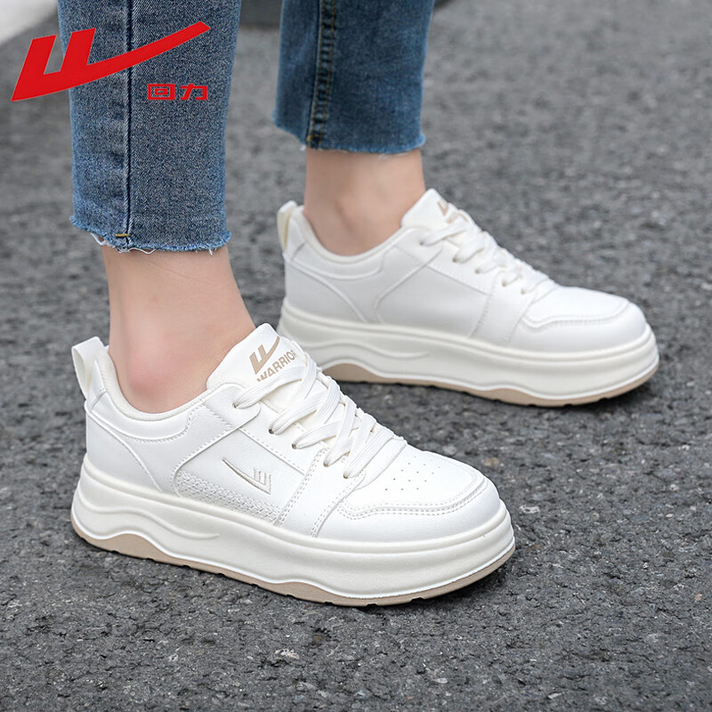 回力板鞋女时尚休闲鞋百搭小白鞋女鞋厚底运动鞋 WXY-M120C 白色 37