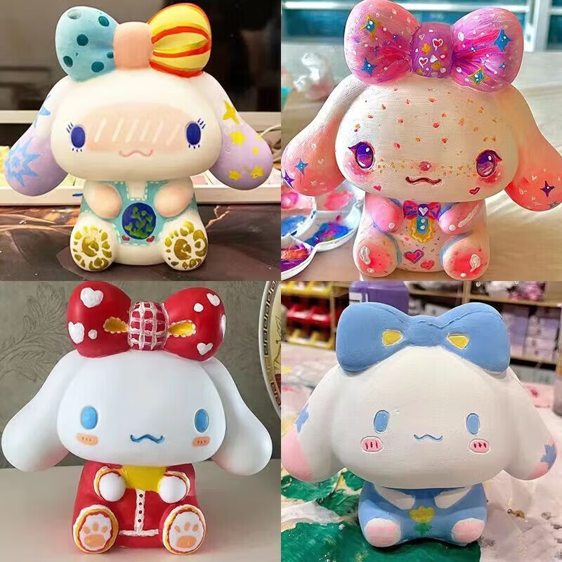 清洁JTT 三丽鸥石膏娃娃12个装 12色颜料+画笔