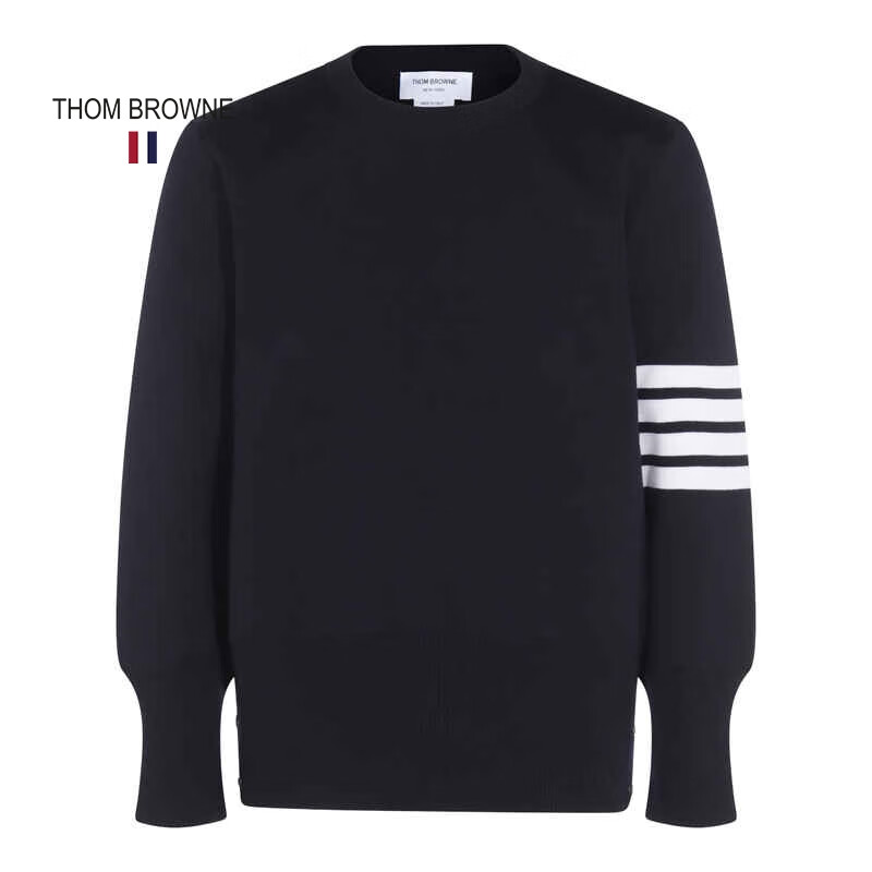 湯姆 布朗（THOM BROWNE） FW25 奢侈品 男士 藍(lán)色羊毛針織衫 Navy 20 | 5