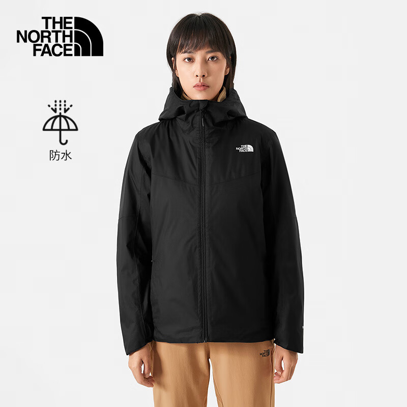The North Face北面棉服女户外防泼水防风夹棉外套89T9 黑色/JK3 S