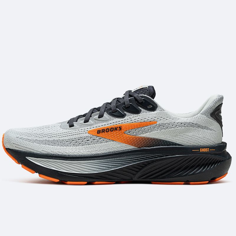 布鲁克斯Ghost 17缓震运动跑步鞋幽灵男女新款夏季透气跑鞋 蘑菇灰桔红乌木色 45