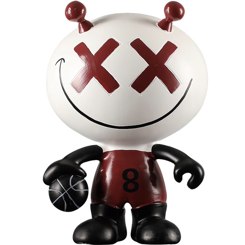 集思美现代抽象卡通打篮球造型摆件客厅书房卧室电视柜装饰艺术品摆设 白色