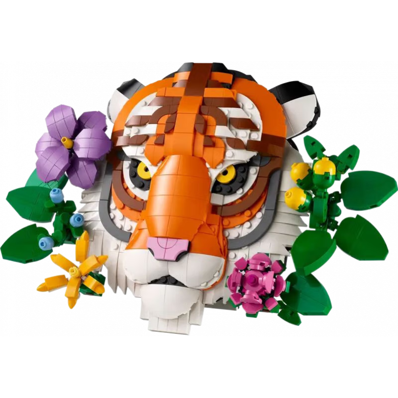 樂(lè)高（LEGO）藝術(shù)動(dòng)物系列老虎裝飾畫(huà)拼插積木花朵植物玩具擺件創(chuàng)意禮物31217 744粒美國(guó)直郵新品預(yù)售