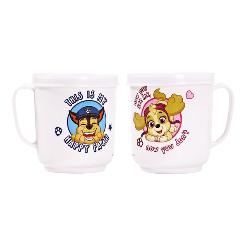 希爾(SHALL)汪汪隊兒童水杯牛奶杯手柄杯子帶蓋密胺耐摔食品級小學(xué)生家用卡通 新款蓋杯2D款1
