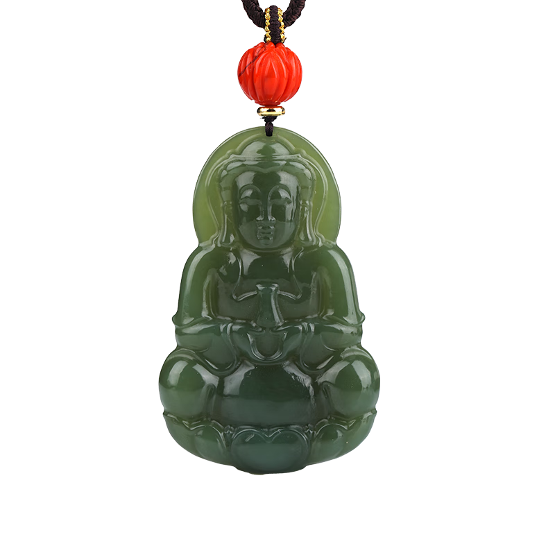祥禎福珠寶（XIANGZHENFU JEWELRY）和田玉吊墜碧玉觀音掛件XX1203 和田玉吊墜