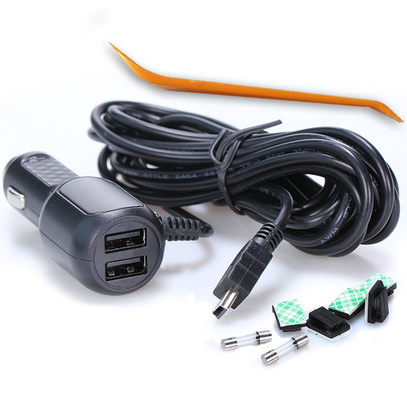 行车记录仪电源线安卓micro/t型mini接口充电器车充趴趴狗凌度捷渡小