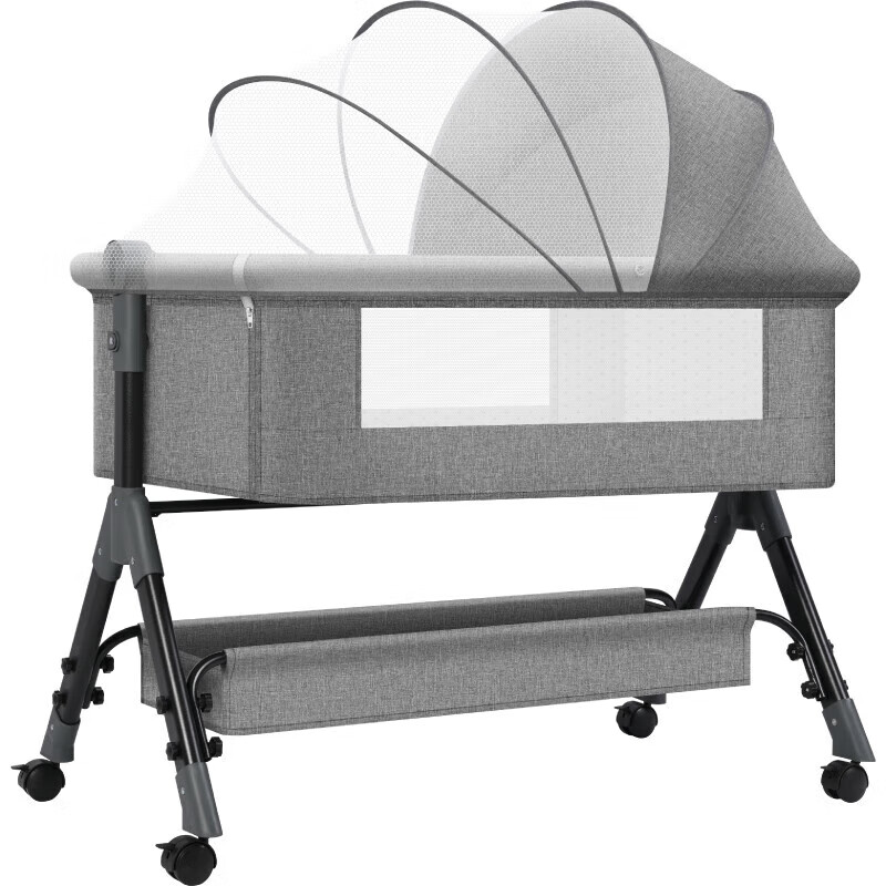 優(yōu)樂博（YOULEBO）嬰兒床帶尿布臺拼接大床寶寶多功能哄娃神器新生兒搖籃睡床 全配置床【尿布臺+可拼接大床+三檔調(diào)節(jié)+記憶棉墊+