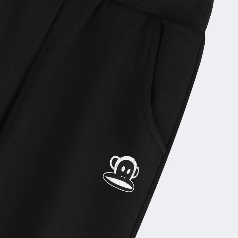 大嘴猴(paul frank)童装儿童加绒套装2025冬季款舒适保暖休闲运动中大童时尚厚款套装 193F黑银 160