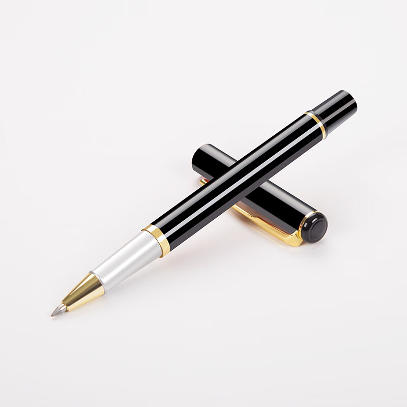 法拉蒙 商务签字笔办公用笔水笔 0.5MM黑金属中性笔广告笔定制 黑色