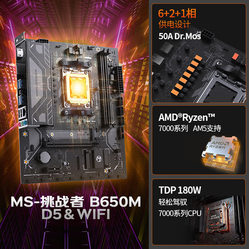 铭瑄 B650 MS M WIFI DDR5 图 3