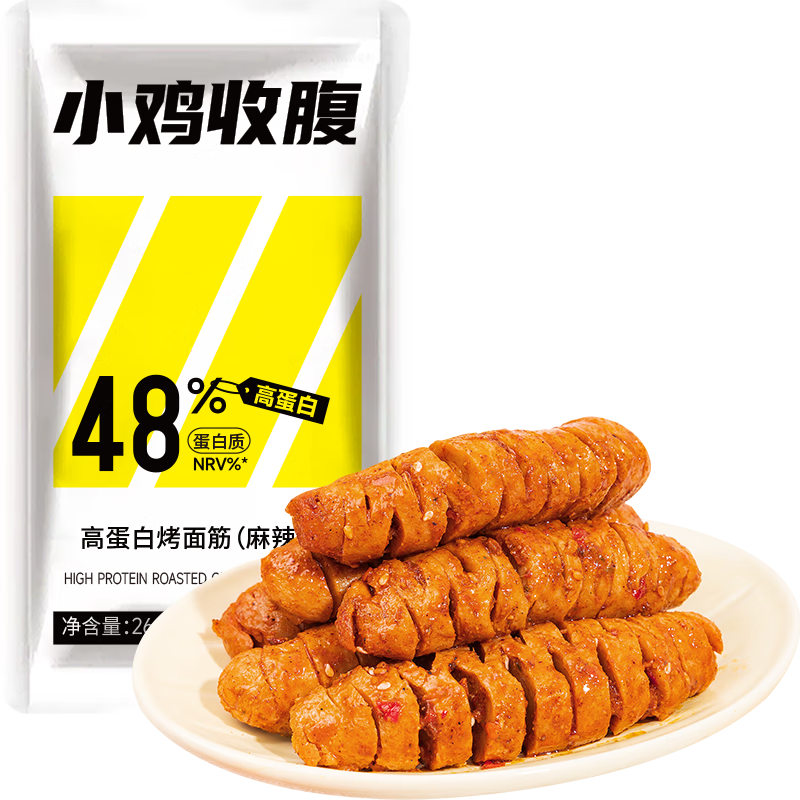 舉鐵先生烤面筋高蛋白零食無(wú)糖精素面筋卷脂辣條豆筋卷減豆干豆皮食品26g