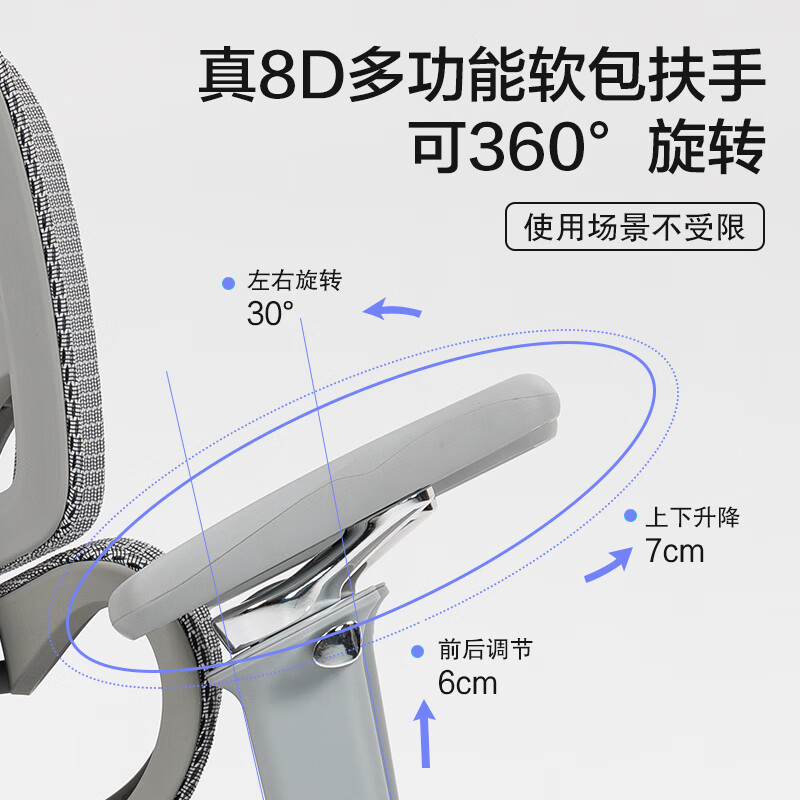 家友人体工学椅双驱护腰电脑椅舒服办公椅老板椅电竞椅人工力学椅椅子 JY031银灰双驱护腰+脚踏+8D万向扶手 杜邦特网 钢制脚