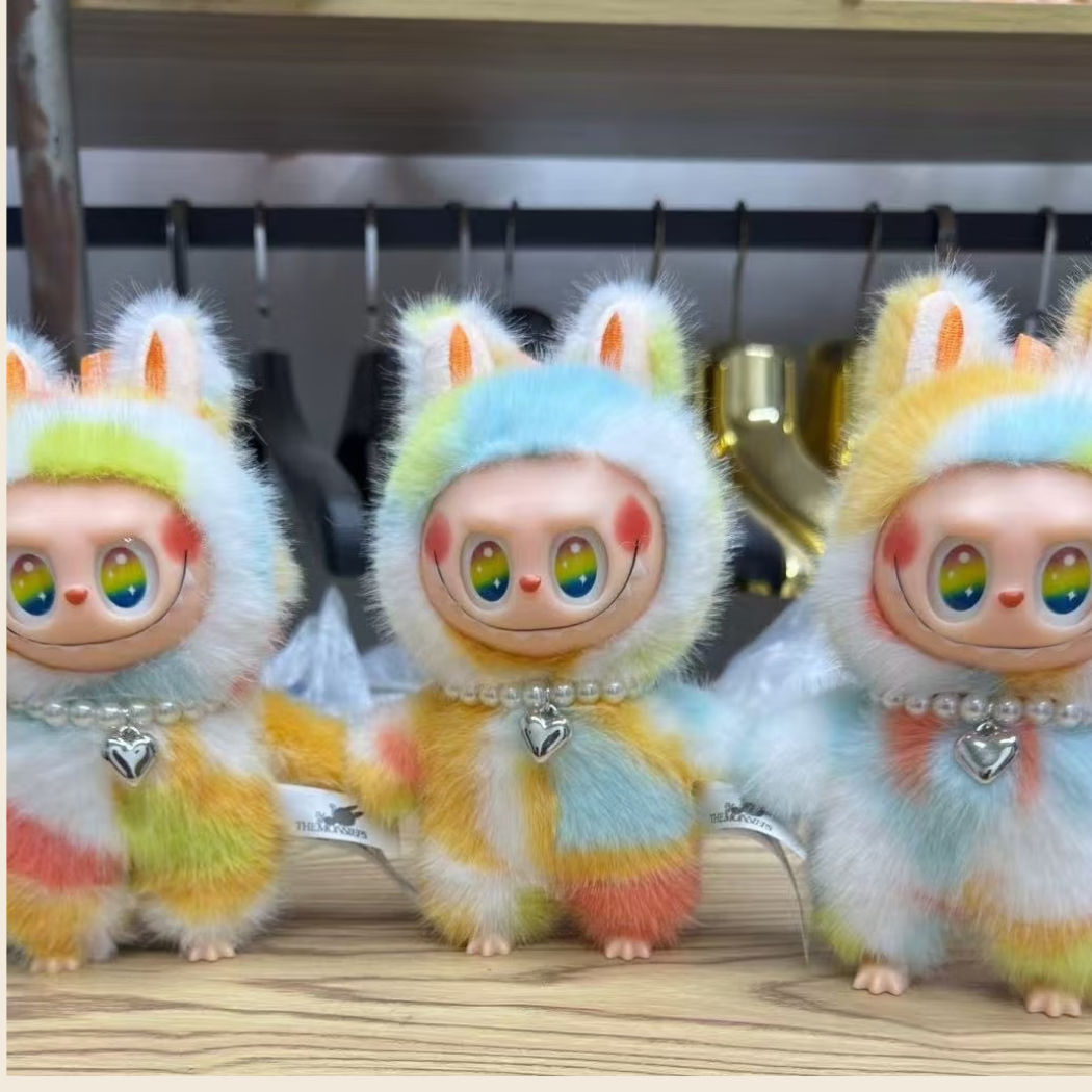 3代labu拉布拉布娃娃labu潮玩毛绒玩具儿童生日新年礼物挂件礼物 【新款5代】+项链17cm