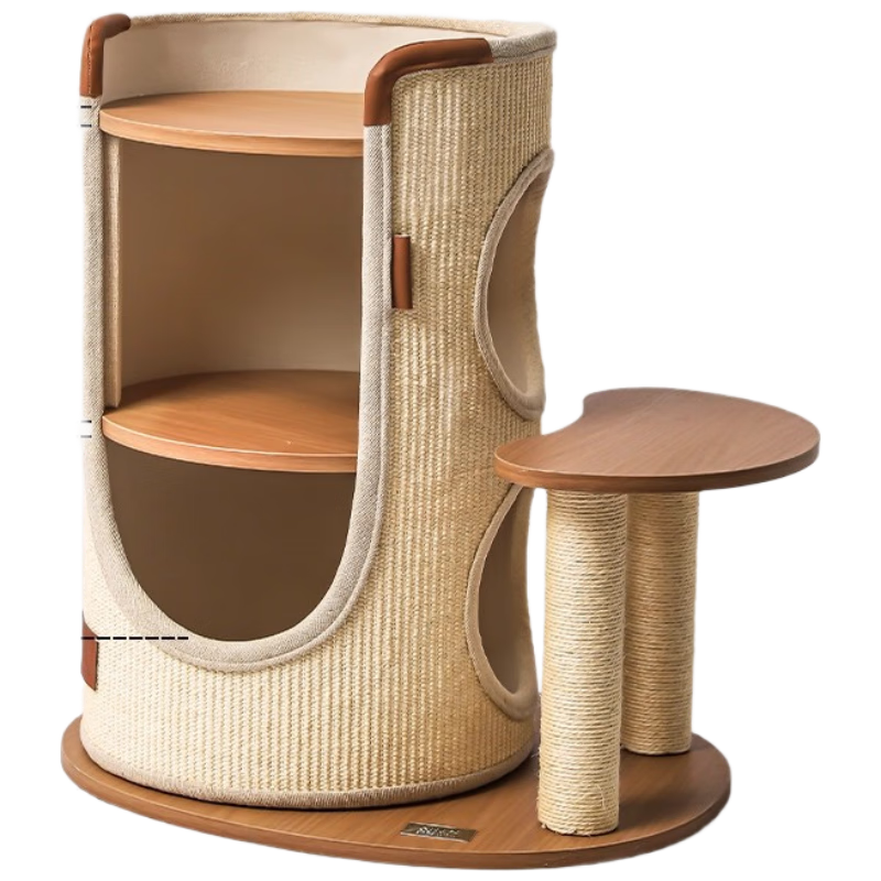 华元宠具（hoopet）冬季保暖猫抓桶单层跳台款猫咪剑麻桶小户型猫爬架多猫猫窝猫抓桶