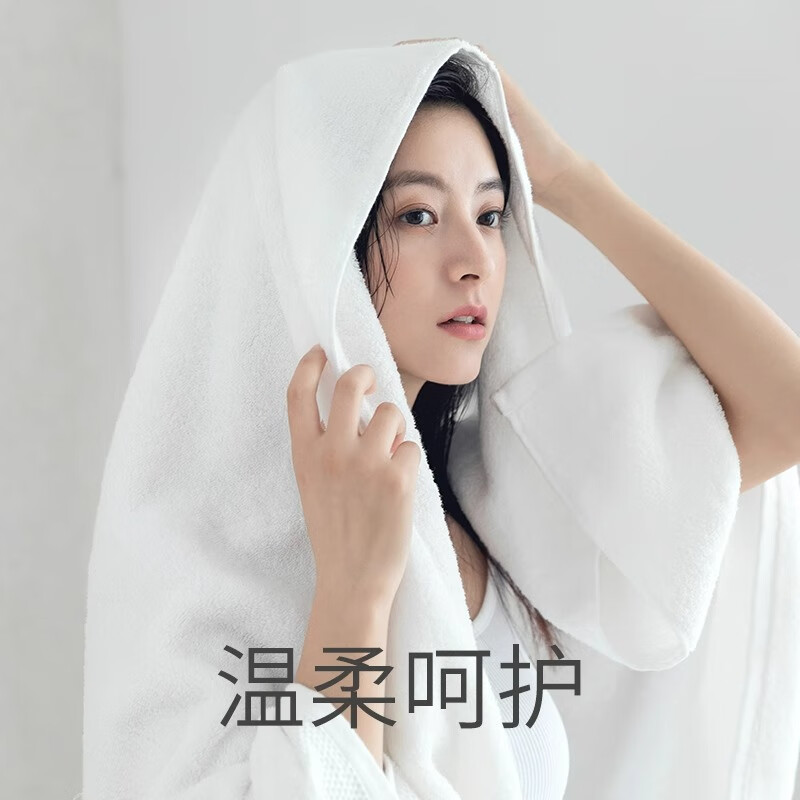 洁丽雅（grace）A类浴巾纯棉成人男士女生洗澡柔软吸水不掉毛大毛巾全棉裹巾 绿色